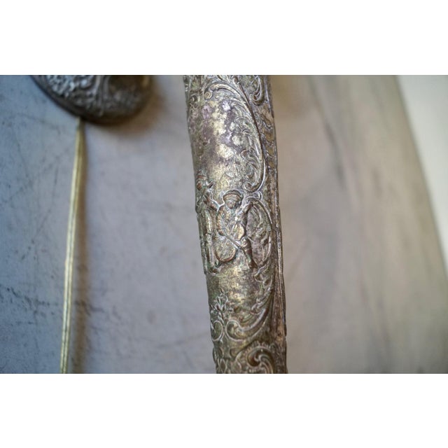 Silver Antique Victorian Aged Brass Wall Sconce For Sale - Image 8 of 12