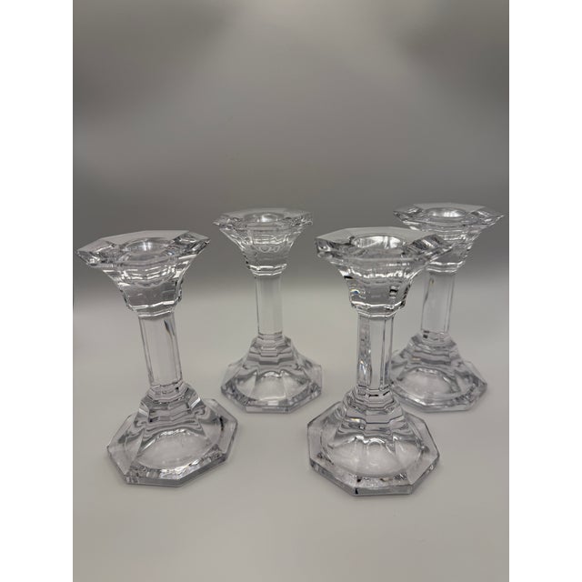 Traditional Late 20th Century Villeroy & Boch Crystal Candlestick Set of Four For Sale - Image 3 of 10