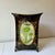 Chinoiserie Vintage Hand Painted Palm Tree Wastebasket For Sale - Image 3 of 8