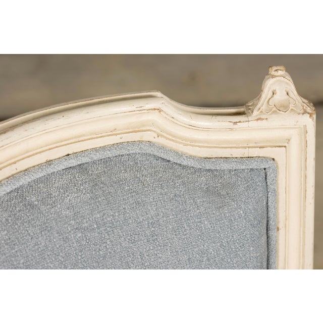 Set of 6 French Louis XVI Painted Dining Chairs in Dusty Blue, Early 20th Century For Sale - Image 11 of 18