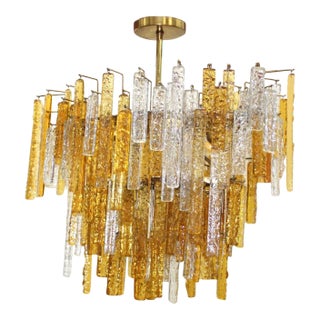 1960s Mid-Century Modern Venini Glass Oval Chandelier For Sale