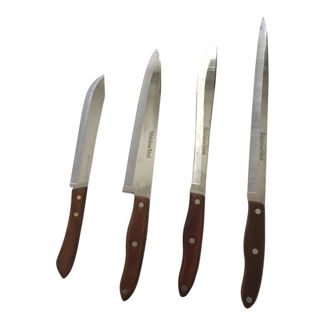 Mid-Century Danish Stainless Steel Knife Set- 4 Pieces For Sale