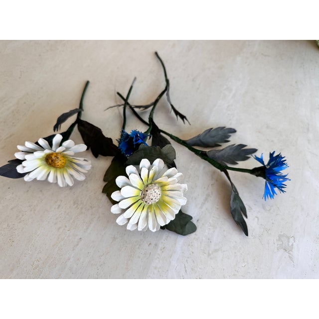 Mid-Century Modern Vintage Italian Tole Individual Flowers For Sale - Image 3 of 6