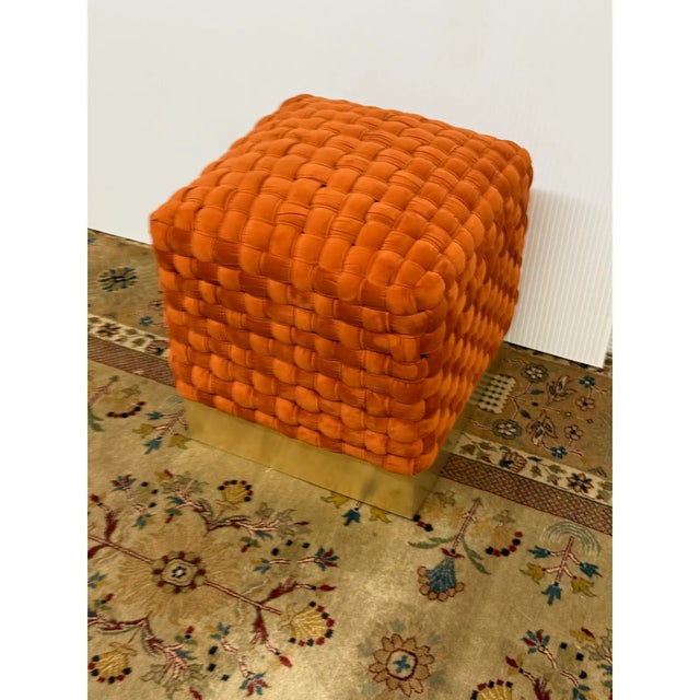 Design Plus Gallery presents a Pair of Sienna with Gold Rayvn Ottomans from Safavieh Couture. These contemporary, glam-...