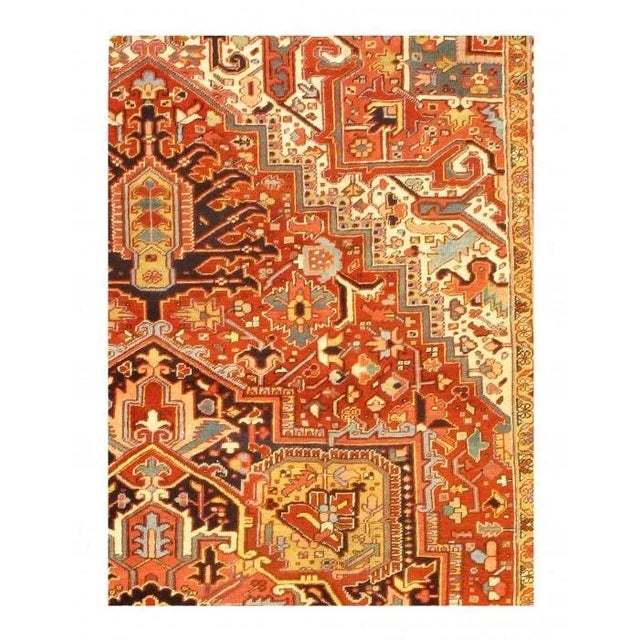 Antique Hand-knotted Heriz rug. These rugs feature 100% fine pure lambs wool, hand-knotted on a cotton foundation into...