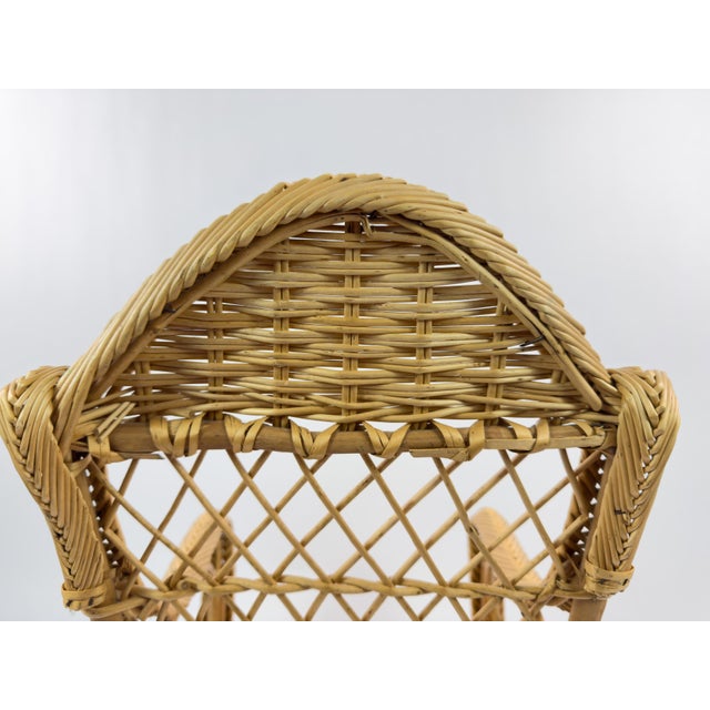 Vintage French Rattan Children’s Chair, 1950s For Sale - Image 6 of 15