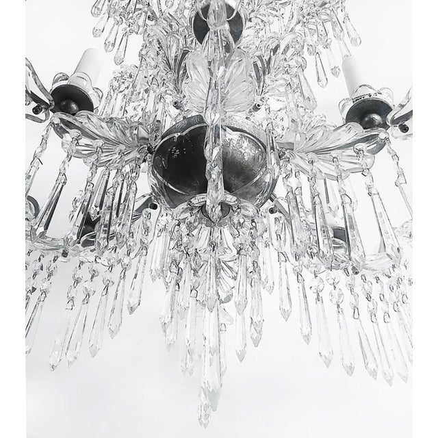 Mid 20th Century Mid 20th Century Fine Quality Six-Arm Crystal Chandelier, Schoenbeck Lighting Attributed For Sale - Image 5 of 9