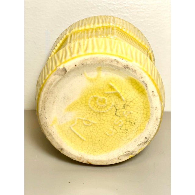 McCoy Pottery 1940s - 1960s Small “Yellow" Mid-Century Flowerpot and Saucer For Sale - Image 4 of 6