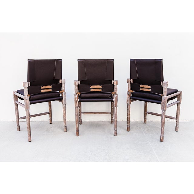 Richard Wrightman "Chatwin" Counter Chairs in White Oak and Leather For Sale - Image 13 of 15