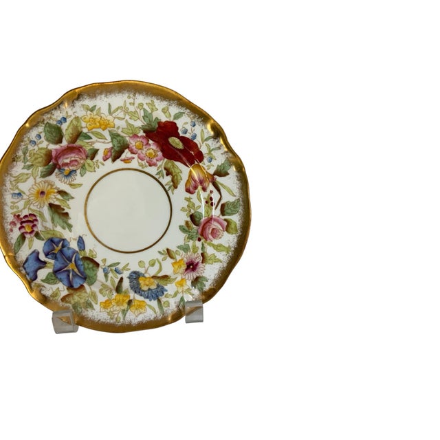 1940s Vintage Hammersley "Queen Anne" Bone China 7" Bread & Butter Plate Made in England 1940s-1950s For Sale - Image 5 of 7