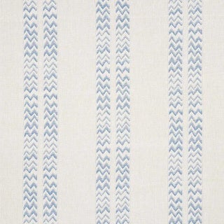 Schumacher Kudu Stripe Fabric in Blue For Sale
