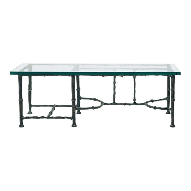 Bronze Coffee Table With Glass, Stone or Leather Top For Sale