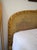 About the size of a queen. A custom mattress will be needed. The wooden frame is hand-carved and painted gold. There is a...