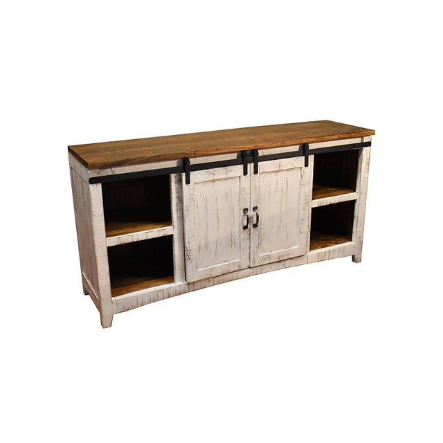 Greenview Sliding Door White Console - 68" For Sale - Image 4 of 7