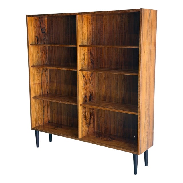 Paul Hundevad Danish Rosewood Open Bookcase Mid-Century Modern Shelving Unit 1960s For Sale