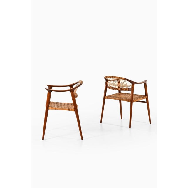 Rare pair of armchairs model Bambi designed by Rolf Rastad & Adolf Relling. Produced by Gustav Bahus & Eft in Norway. This...