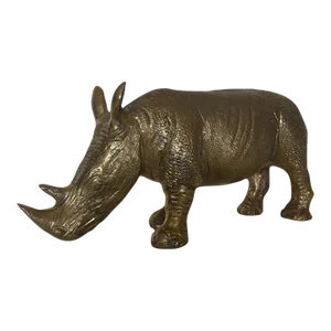 Vintage Brass Rhinoceros Figurine