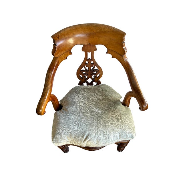 Brown Late 19th Century English Yew Wood Captain's Chair For Sale - Image 8 of 10