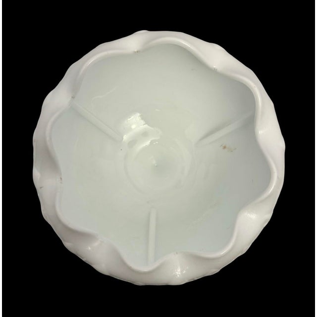 Vintage Indiana Milk Glass Quilted Diamond Pattern Pedestal Compote Dish. This beautiful vintage Indiana Glass compote is...