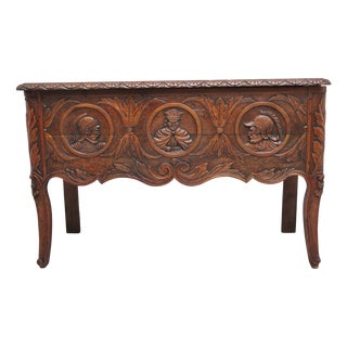 Antique French Carved Oak Chest, 1810 For Sale