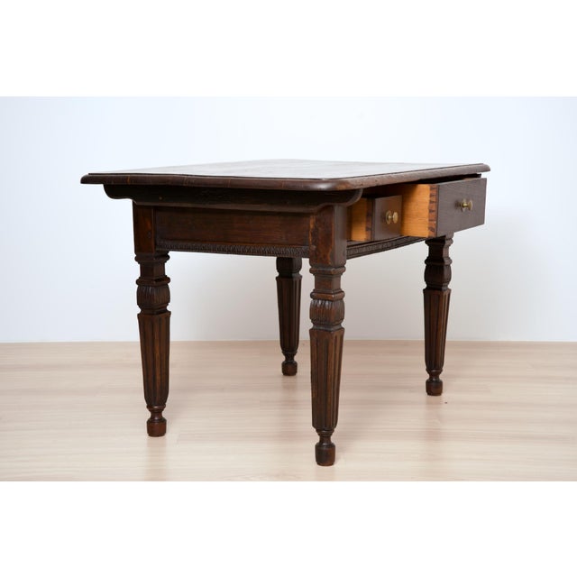 German Neo-Renaissance Oak Writing Table, 1890 For Sale - Image 3 of 14