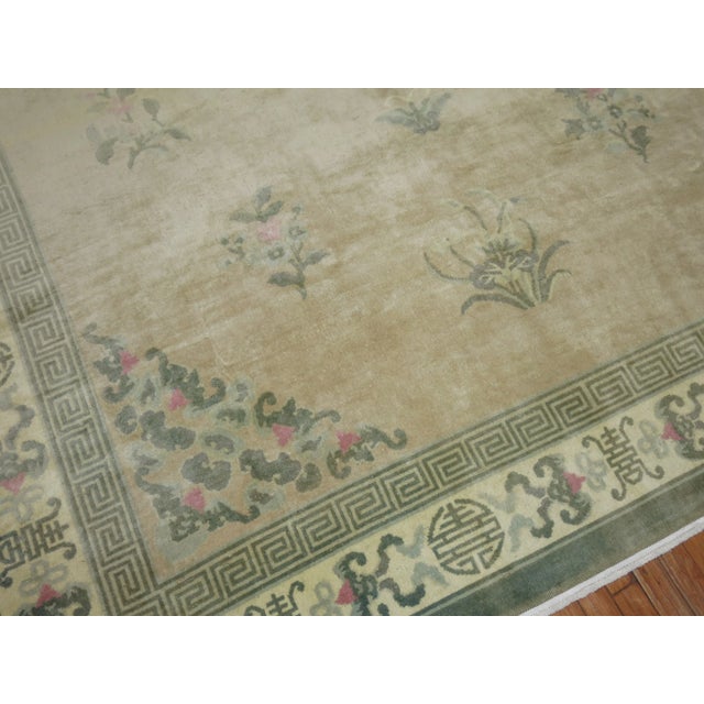 Textile VIntage Chinese Deco Rug, 7'11'' X 10'1'' For Sale - Image 7 of 11