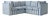 Sophie Conran Coco 3x3 Sectional Sofa - Cornish Blue Stripes with Knife Edge Cushion For Sale