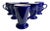 Mid 20th Century Royal Blue Handled Ceramic Mugs - Set of 6 For Sale