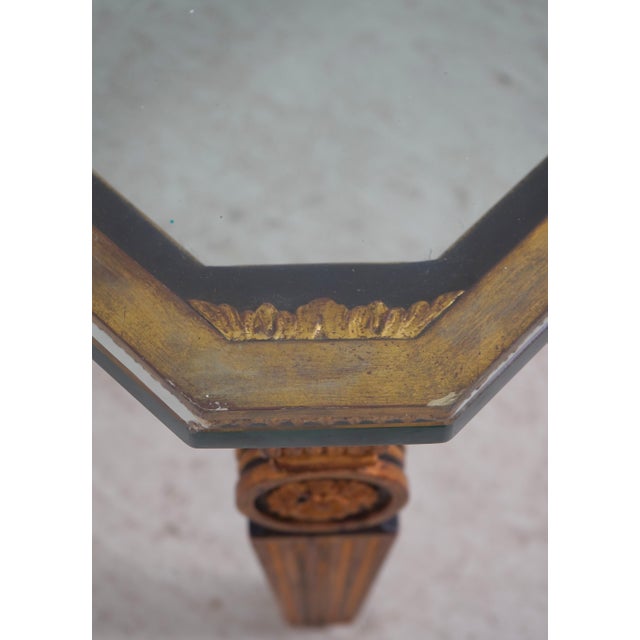 Stunning Vintage Neoclassical Glass Top Coffee Table For Sale - Image 10 of 13