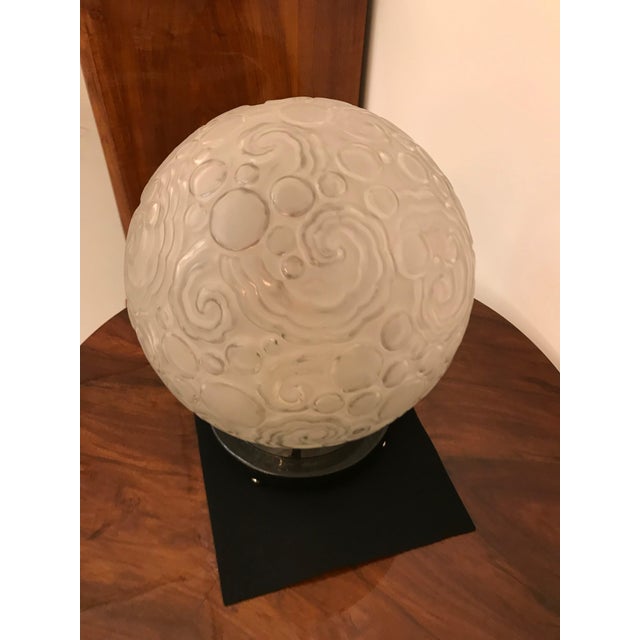 Early 20th Century French Art Deco Table Lamp by Sabino With Geometric Motif For Sale - Image 5 of 12