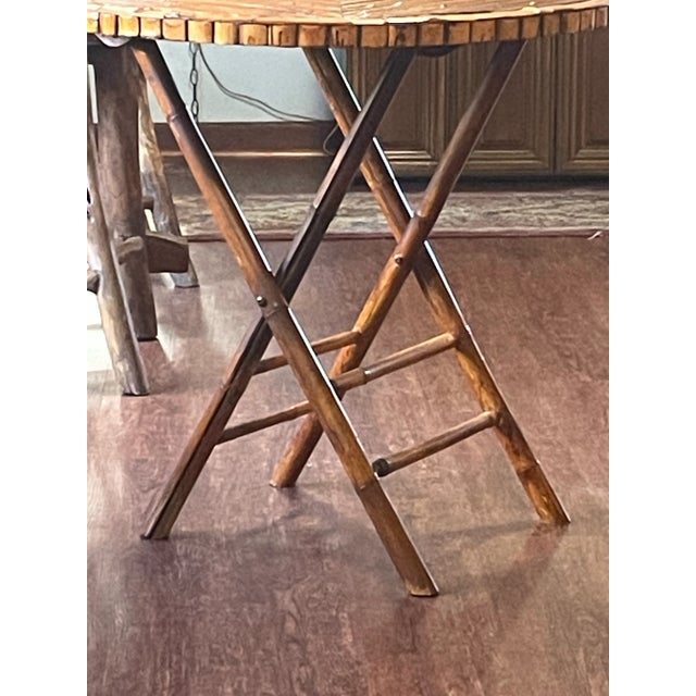 Mid 20th Century Tortoise Bamboo Folding Table. For Sale - Image 10 of 10