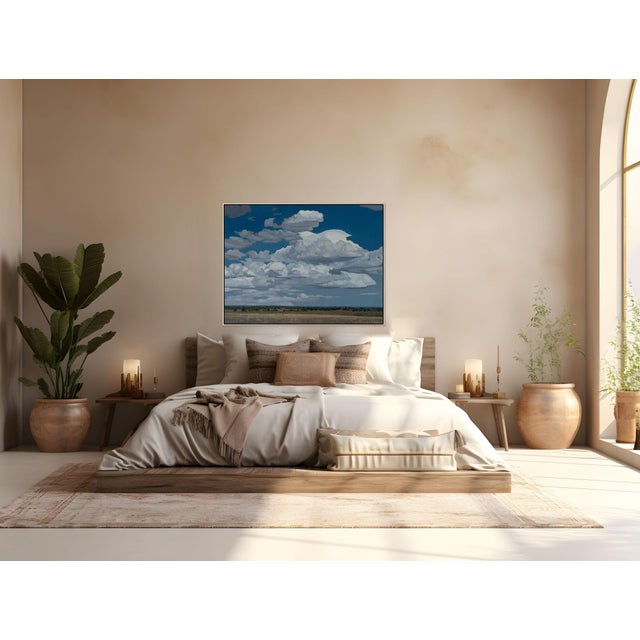 Gathering Form by Michael Magrin | Oil on Canvas Landscape With Towering Cumulus Clouds For Sale - Image 12 of 14