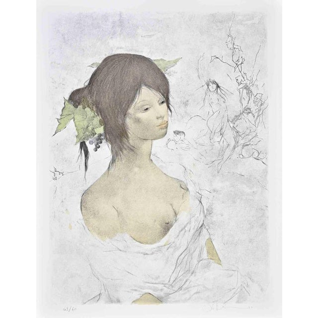 Otto Bachmann, Nude, Portrait of Girl, 1986, Lithograph For Sale - Image 3 of 3