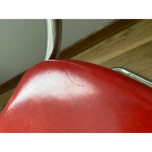 1930s Kem Webber Lloyd Red Vinyl Art Deco Lounge Chair For Sale - Image 12 of 12