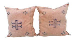 Early 21st Century Moroccan Light Pink Sabra Pillows Covers- a Pair
