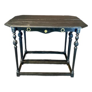 Ebonized Wood Spanish Sofa Table or Console With Turned Legs For Sale