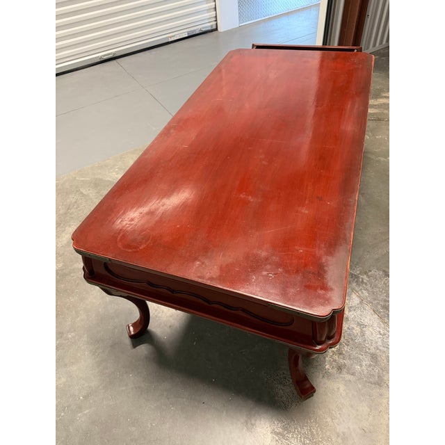1990s Burton-Ching Ming Style Red Laquer Coffee Table For Sale - Image 9 of 10