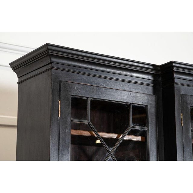 19th Century English Monumental Ebonised Mahogany Bookcase For Sale - Image 9 of 18