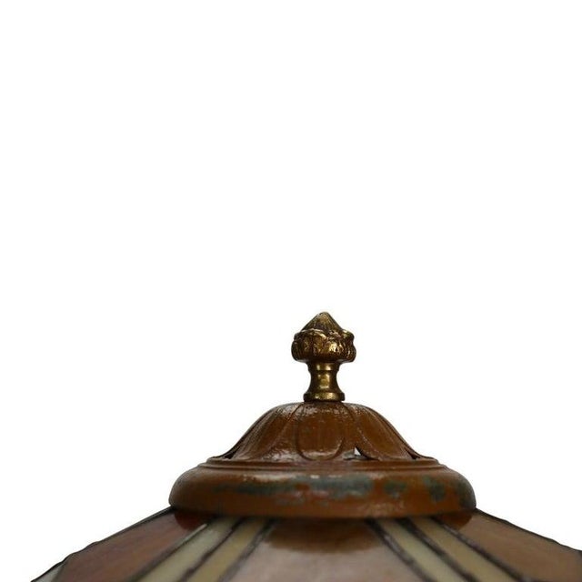 Arts & Crafts 1920s Arts & Crafts Bradley & Hubbard Style Stained Leaded Glass Table Lamp For Sale - Image 3 of 11