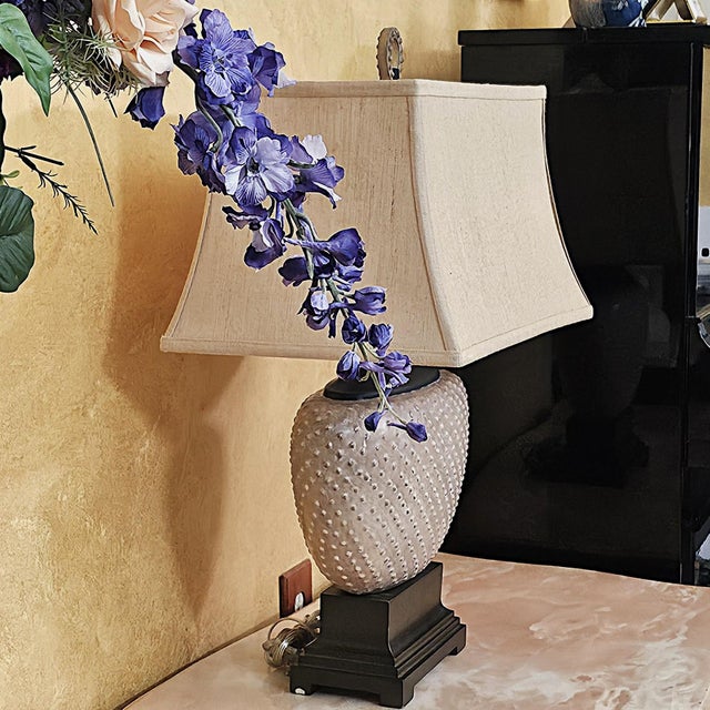 Taupe Uttermost Cumberland Pebbled Sandstone Table Lamp | Textured Designer Lighting For Sale - Image 8 of 18