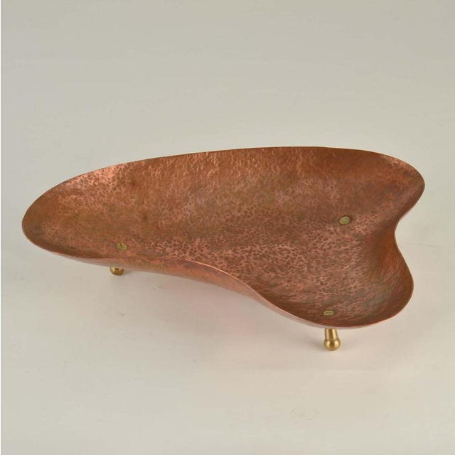 Kidney Shape Copper Decorative Bowl, 1950s For Sale - Image 11 of 15