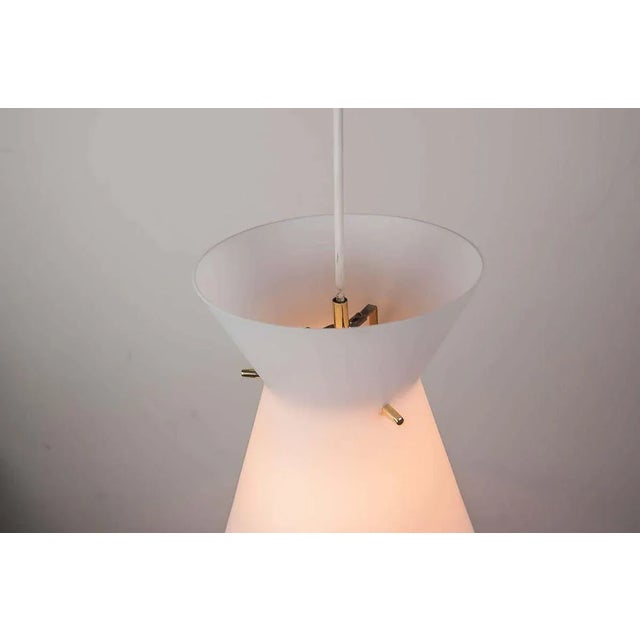 Metal Italian Pendant Lamp with Opal Glass Shade, 1960s For Sale - Image 7 of 13