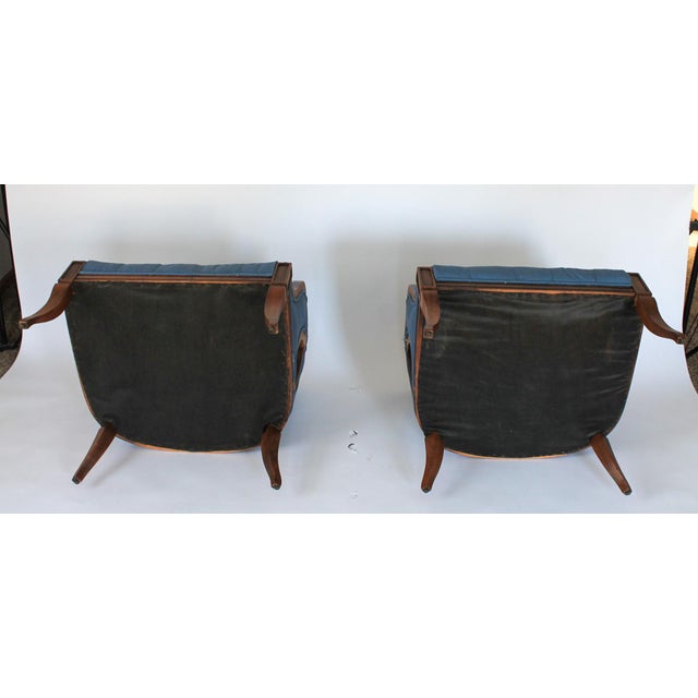 Pair of Louis XIV Bergeres Barrel Back Club Chairs For Sale - Image 11 of 12