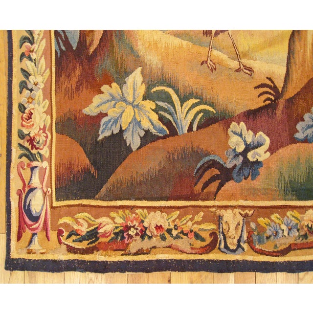 French 18th Century French Aubusson Verdure Landscape Tapestry For Sale - Image 3 of 5