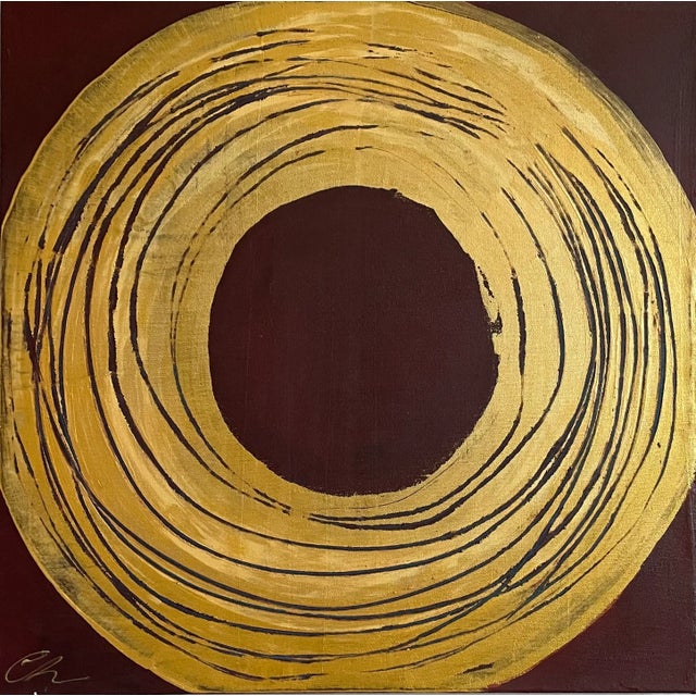 "Eclipse" Original Modern Abstract Acrylic Painting on Canvas by Cathe Hendrick For Sale