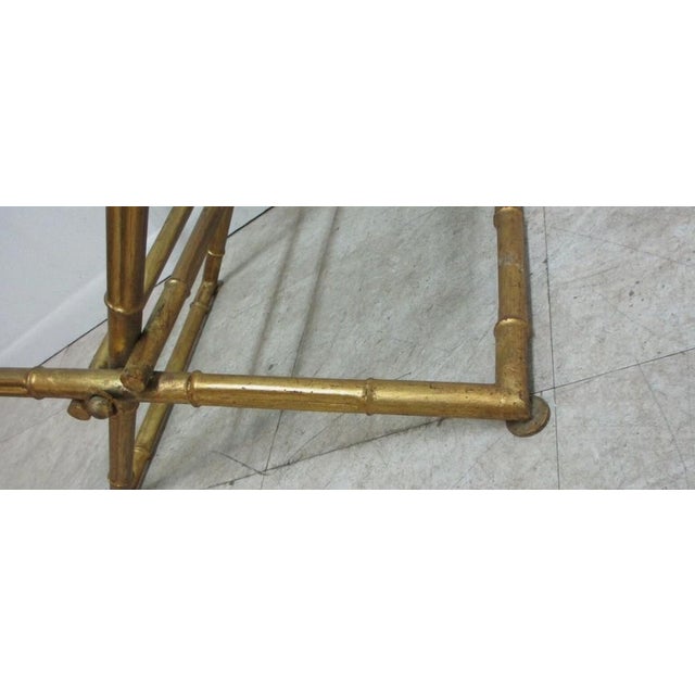 Vintage Gold Gilt Faux Bamboo Campaign X Base End Table Italian Regency A For Sale In Philadelphia - Image 6 of 9