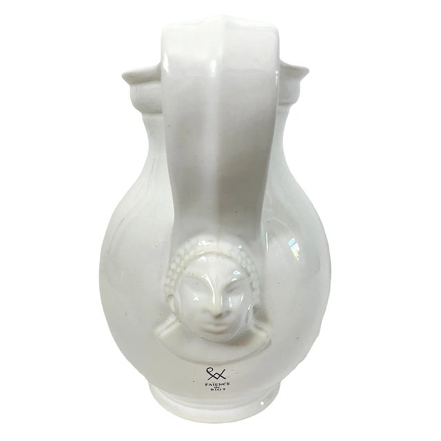 Shabby Chic Faience De Biot Ceramic Aïgo Fresco Pitcher For Sale - Image 3 of 7