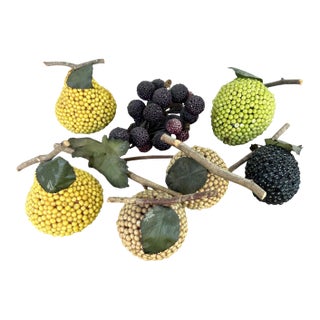 Beaded Vintage Decorative Fruit Lot Set of 7 For Sale