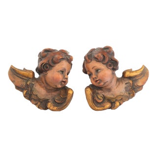 Antique Hand Carved Italian Angels/Putti, Pair For Sale