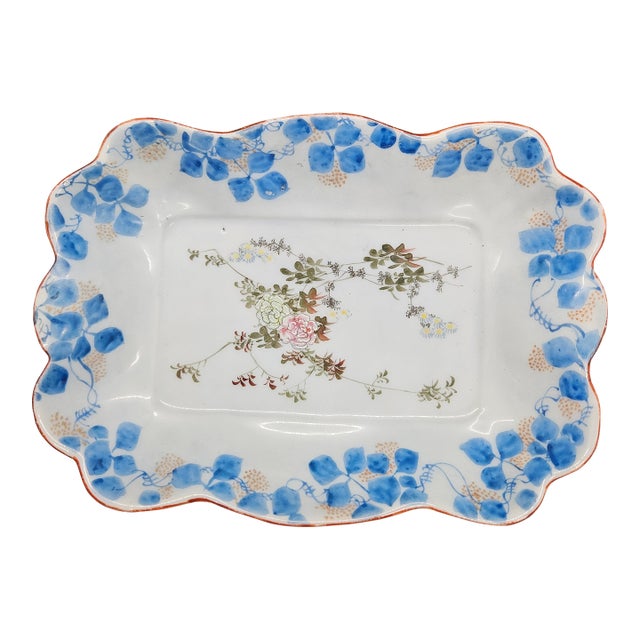 Fine Antique Japanese Lotus Form Dish Tray. Meiji Period For Sale